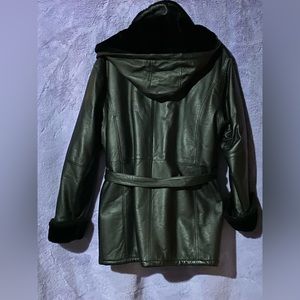 Woman's leather winter coat